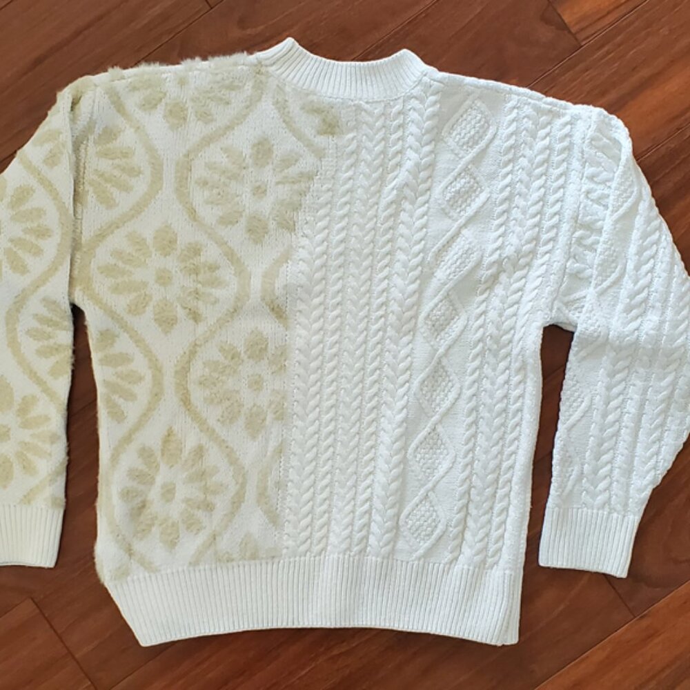 Ivory bi-pattern Desigual sweater size S